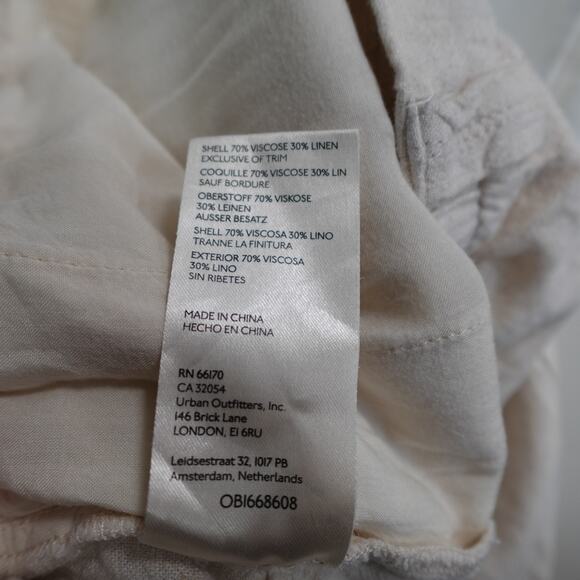 Anthropologie Pants Womens Extra Large Jogger Cargo Linen Ivory Pull On Baggy - Picture 8 of 10
